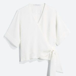 Collective Concepts Ellie Wrap Blouse  XL | White
